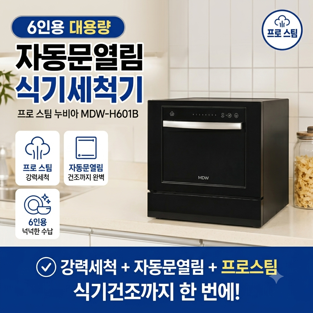 까르페 무설치 식기세척기 MDW-H601B 6~8인용 제품 이미지