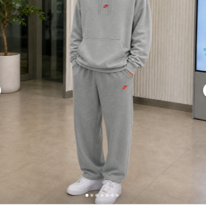썬더슈터 나이키 조거팬츠 레드로고 그레이 트레이닝바지 레드 포인트 로고로 감각적인 스타일 완성!